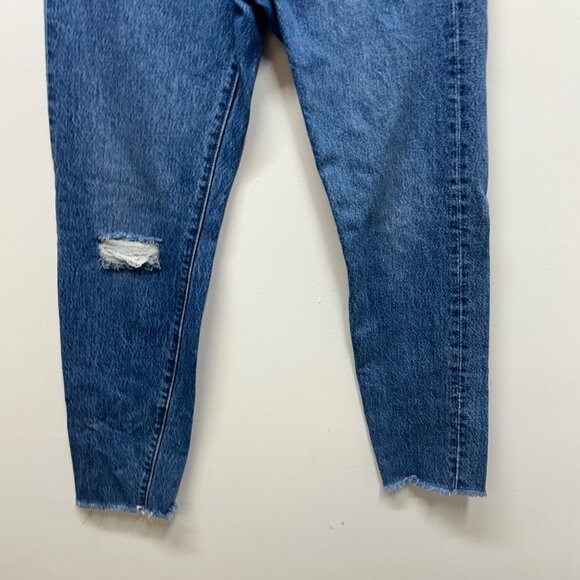 Levi's premium wedgie high rise jeans button fly distressed 24 - Picture 4 of 12